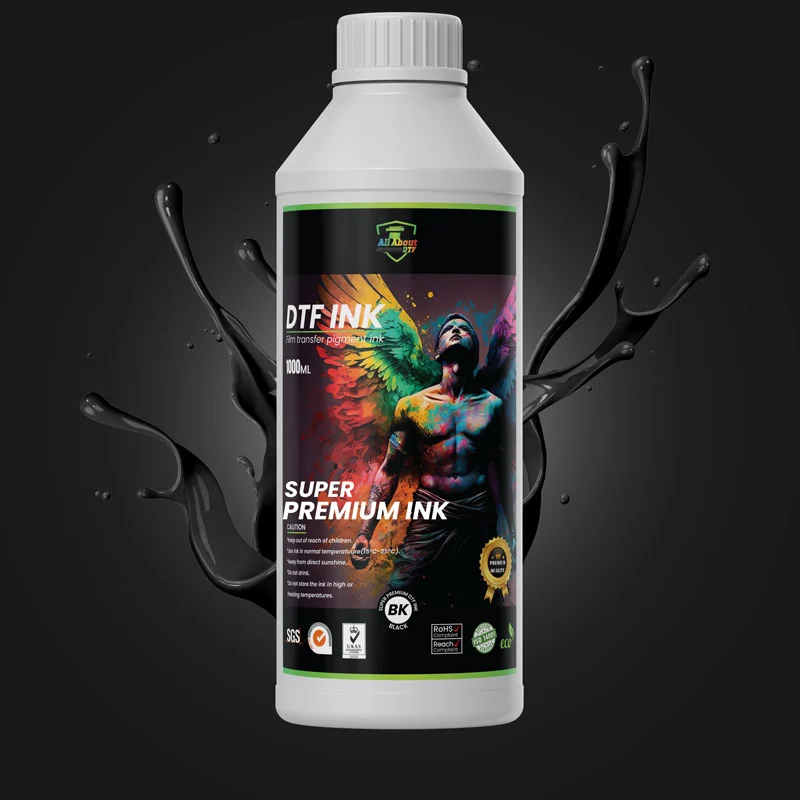 new DTF hi-tech premium inks, No clogged heads are ensured by super filtration; High color fastness,