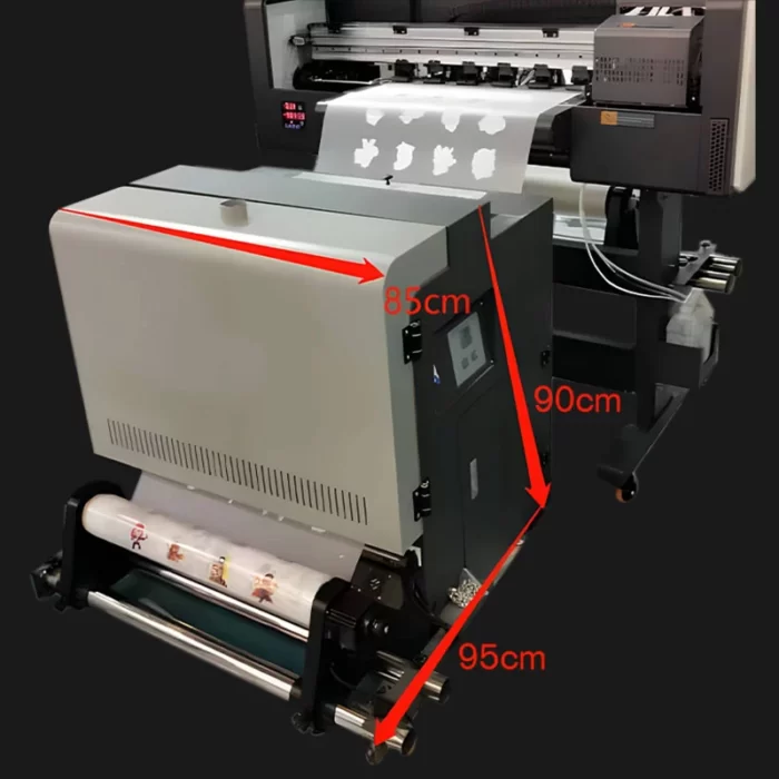 DTF 60cm printer slim, vertical shaker with dryer, dimensions