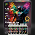 new DTF hi-tech premium inks, No clogged heads are ensured by super filtration; High color fastness, does not damage the hand of the fabric, no clogging, no precipitation, no filtration and no stirring